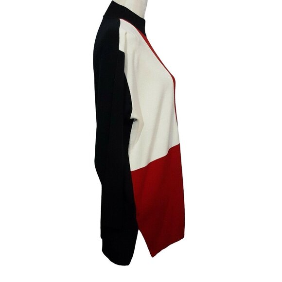 VTG Karen Lessly Light Knit Sweater Women's M Long Sleeve Pullover Black Red - Picture 5 of 6